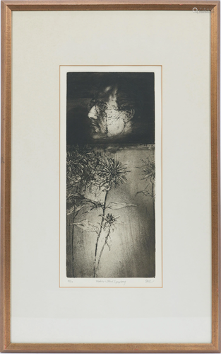 E. HILL, INTAGLIO PRINT ON PAPER, H 17.5