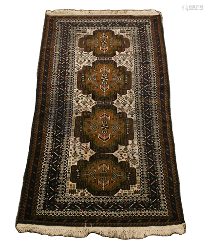 PAKISTAN BALOUCH WOOL RUG, W 6' 8