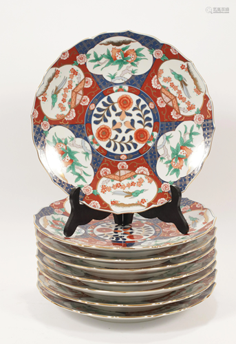 IMARI JAPANESE PATTERNED PLATES EIGHT DIA 11.7