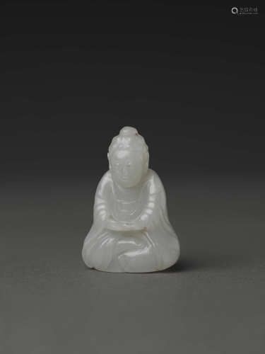 白玉釋迦牟尼佛 WHITE JADE STATUETTE OF THE SAKYAMUNI BUDDHA