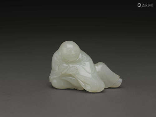 白玉羅漢擺件 WHITE JADE LUOHAN DISPLAY OBJECT