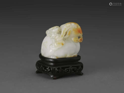 白玉留皮太極羊WHITE JADE WITH RIND TAIJI LAMB