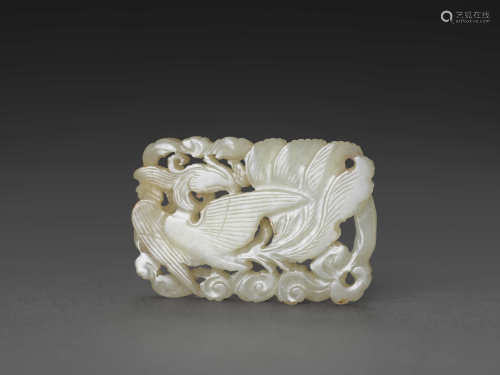 白玉鳳紋嵌飾 WHITE JADE PHOENIX EMBEDDING ORNAMENT