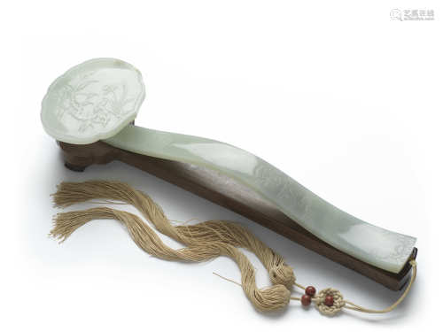 福壽玉如意WHITE JADE LONGEVITY RUYI