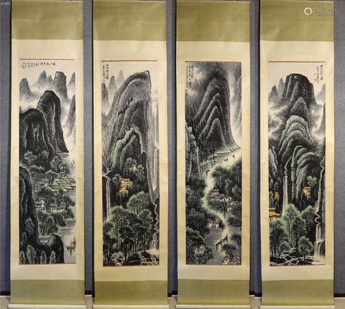 SET OF LI KERAN LANDSCAPE PATTERN PAINTINGS