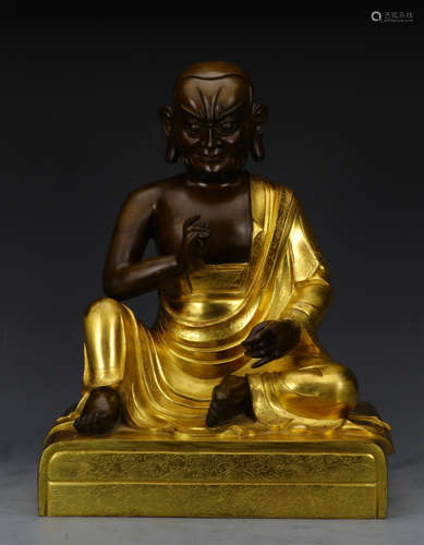 GILT BRONZE CAST SHANGSHI BUDDHA STATUE