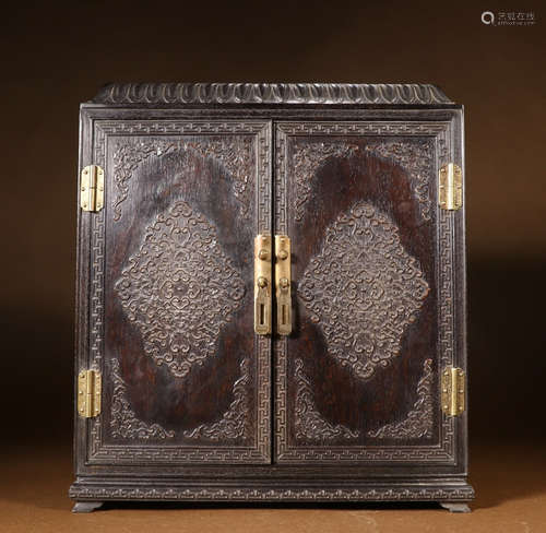 ZITAN WOOD CARVED CABINET