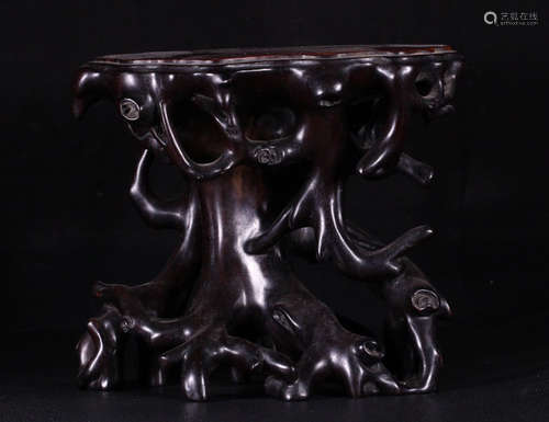 ZITAN WOOD WITH YING WOOD CARVED BASE