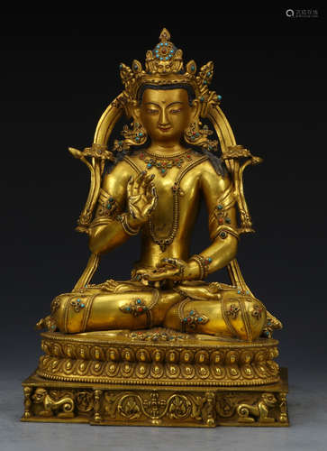 GILT BRONZE CAST BUDDHA STATUE