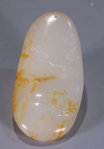 HETIAN JADE SEED CARVED LANDSCAPE PENDANT