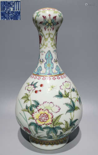 QIANLONG MARK ENAMELED GLAZE FLOWER VASE