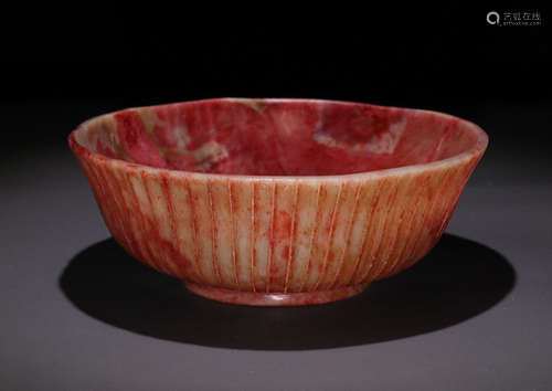 HETIAN JADE CARVED BOWL