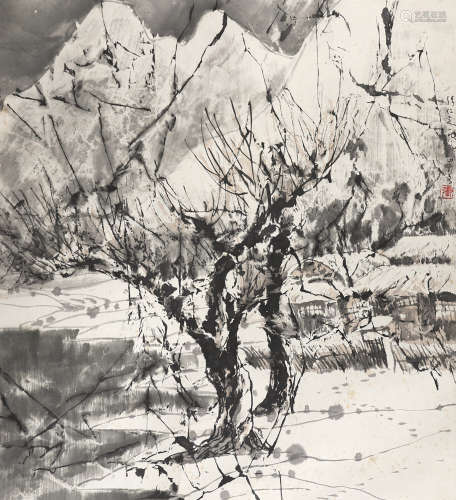张仁芝 1989年作 山水 镜片 水墨纸本