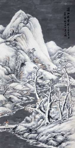 吴石仙 溪山积雪