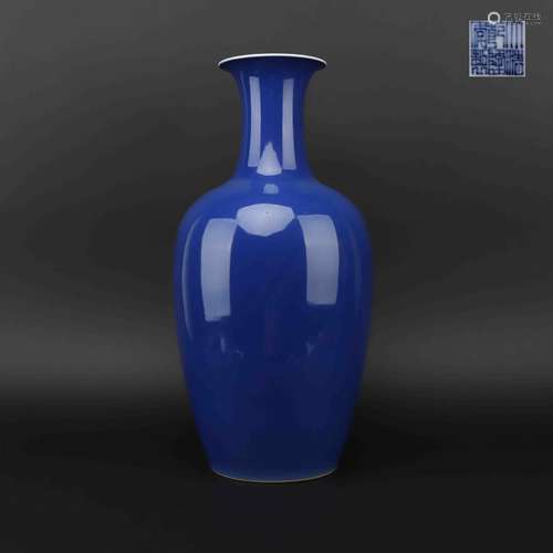 Blue-glazed Vase