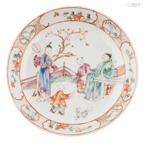 FAMILLE ROSE SAUCER QING DYNASTY, 18TH-19TH CENTURY