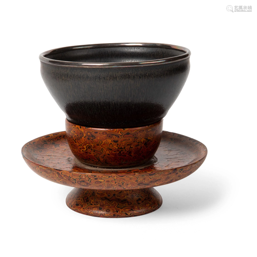 JIAN-TYPE WARE TEABOWL WITH STAND