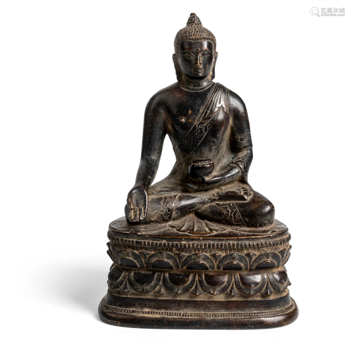 GILT BRONZE FIGURE OF BHAIá¹¢AJYAGURU