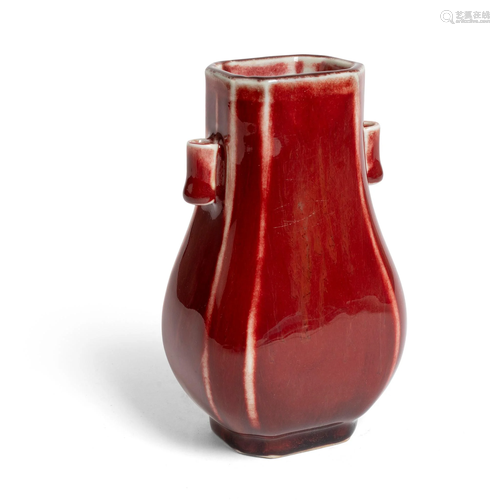 RED-GLAZED ARROW VASE QIANLONG MARK