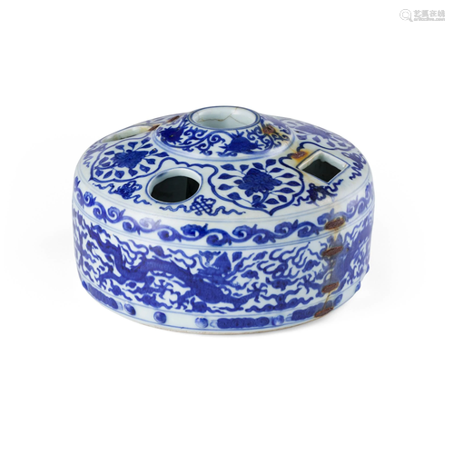 BLUE AND WHITE BRUSH AND INK-STICK STAND JIAJING MARK