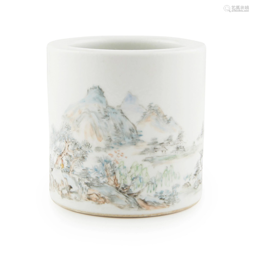 ï¼±IANJIANG ENAMELLED BRUSH POT QING DYNASTY, 19TH