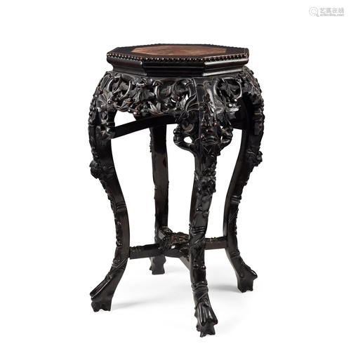 HARDWOOD JARDINIÃˆRE STAND LATE QING DYNASTY-REPUBLIC