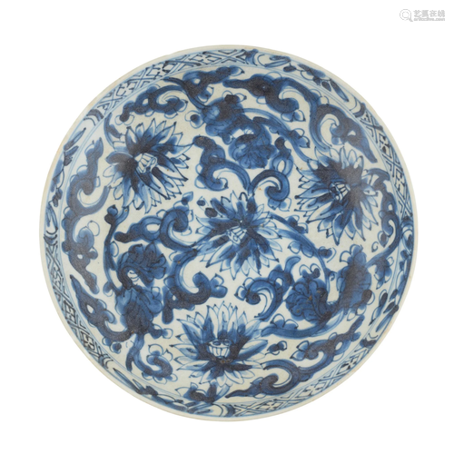 BLUE AND WHITE PLATE KANGXI PERIOD