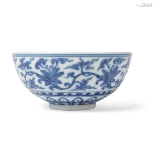 BLUE AND WHITE 'FLORAL' BOWL YONGZHENG MARK