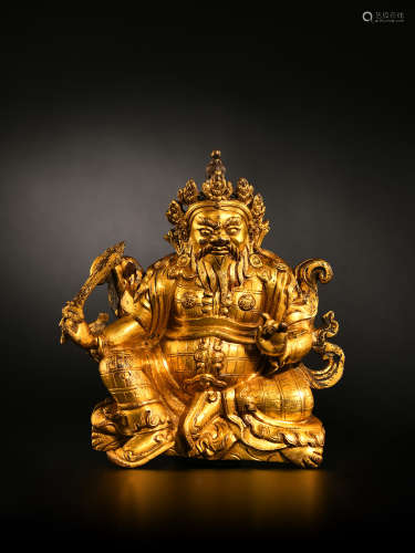 16世纪 铜鎏金增长天王