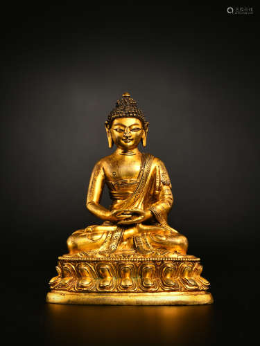 18世纪 铜鎏金阿弥陀佛像