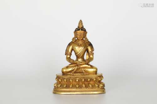 17th，Gilt Bronze Buddha