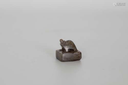 Han,Hotan jade turtle button Seal