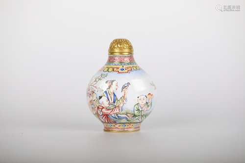 18TH，Painted enamel snuff bottle