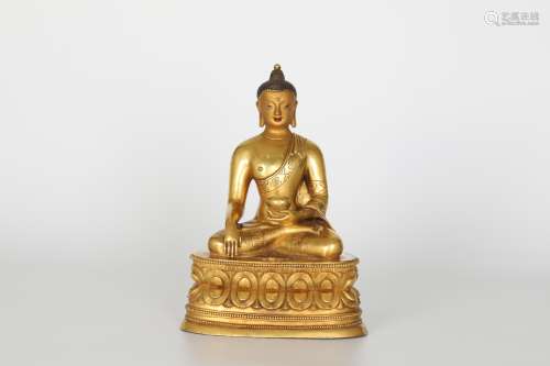 17th，Gilt bronze mongolian buddha