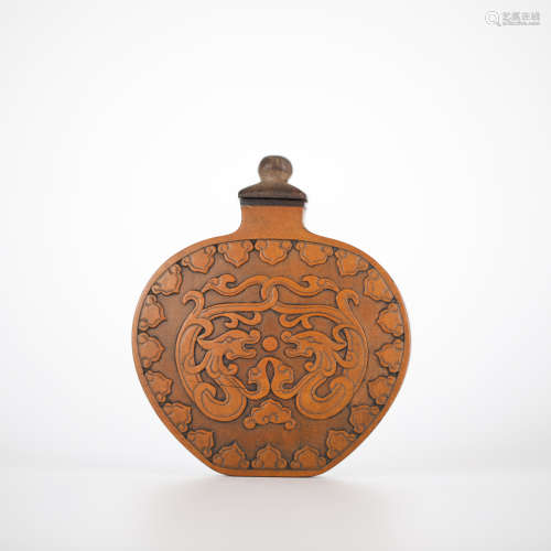 19th，Wooden snuff bottle
