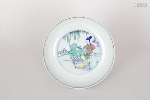 17th，Doucai Glazed Plate