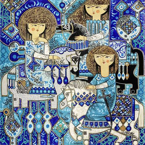 Sadegh Tabrizi (Iran, born 1939) Three Women on Horseback