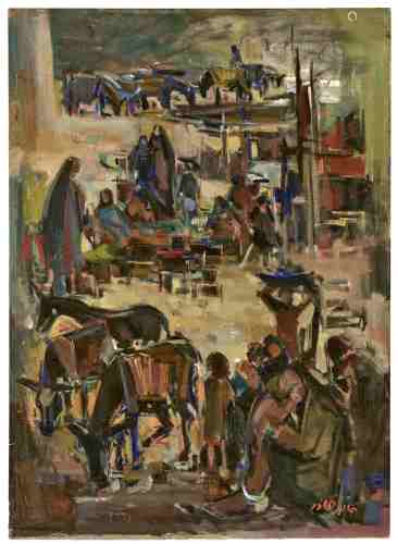 Khaled Al-Jadir (Iraq, 1922-1988) Village Street