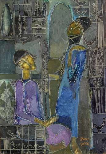 Suad Al-Attar (Iraq, born 1942) Two Women in the Market (Bag...