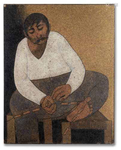 Louay Kayyali (Syria, 1934-1978) The Fisherman Preparing His...