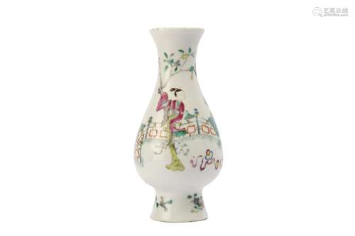 A CHINESE FAMILLE ROSE 'LOVERS' VASE.