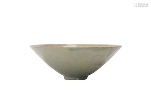 A KOREAN CELADON-GLAZED CONICAL BOWL.