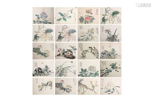 TWENTY TWO CHINESE MULTICOLOUR WOODBLOCK PRINTS FROM THE THI...