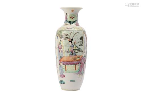 A CHINESE FAMILLE ROSE 'HUA MULAN' VASE.