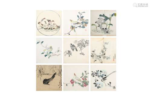 NINE CHINESE WOODBLOCK PRINTS FROM THE ‘TEN BAMBOO STUDIO AN...