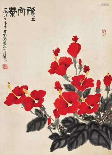 萧淑芳（1911～2005） 1987年作 欣欣向荣 立轴 设色纸本
