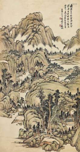 吴徵（1879～1949） 1945年作 层峦叠嶂 立轴 设色纸本