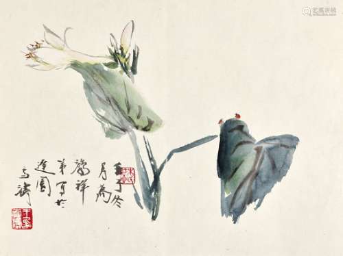 王雪涛（1903～1982） 1972年作 白玉兰 镜心 设色纸本