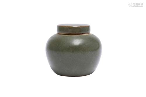 A CHINESE TEADUST-GLAZED JAR AND COVER.