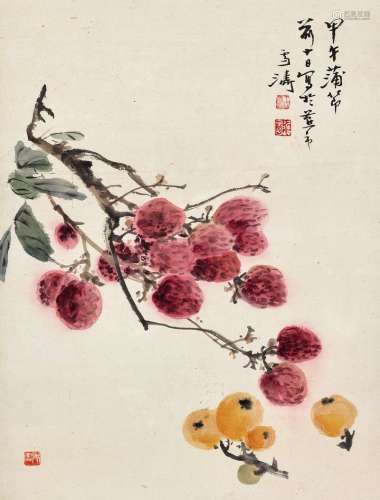 王雪涛（1903～1982） 1954年作 大利图 镜心 设色纸本